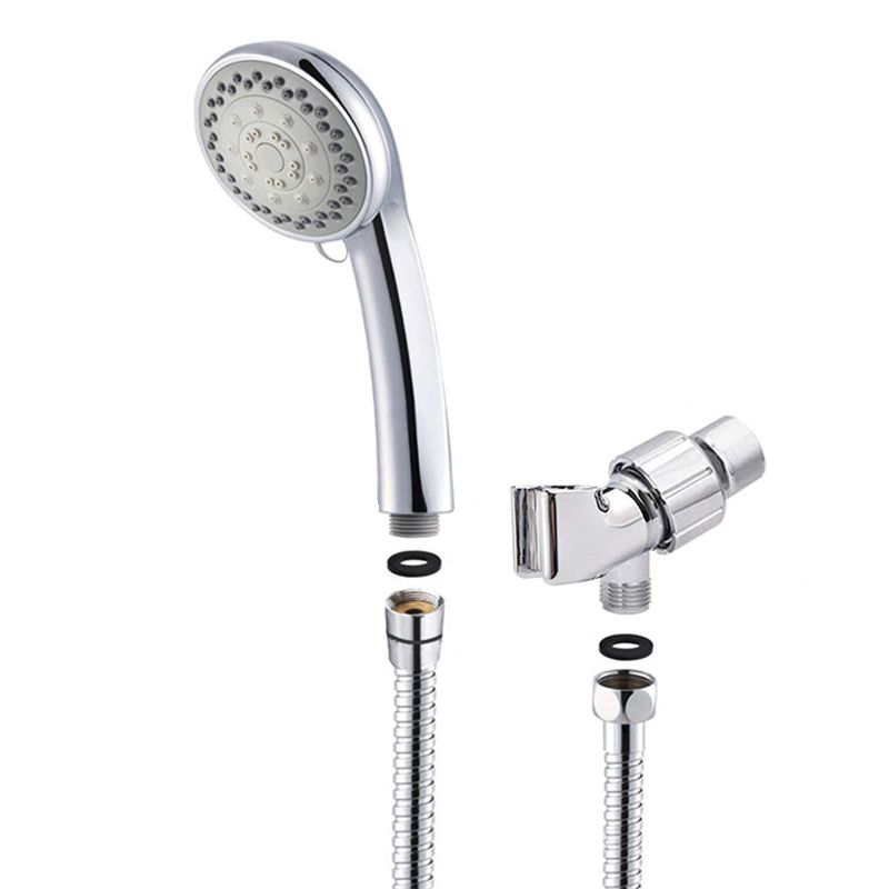 BowLift | Round Handheld Showerhead in Silver Leak-Resistant Wall-Mounted Showerhead