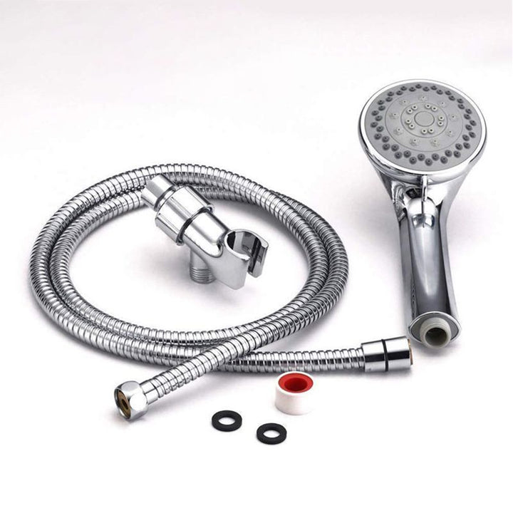 BowLift | Round Handheld Shower Head in Silver Leak-Resistant Wall-Mounted Shower Head