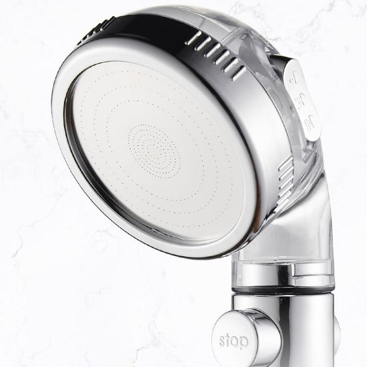 BowLift | Modern Handheld Shower Head Round Filter Ball Spray Head in Silver