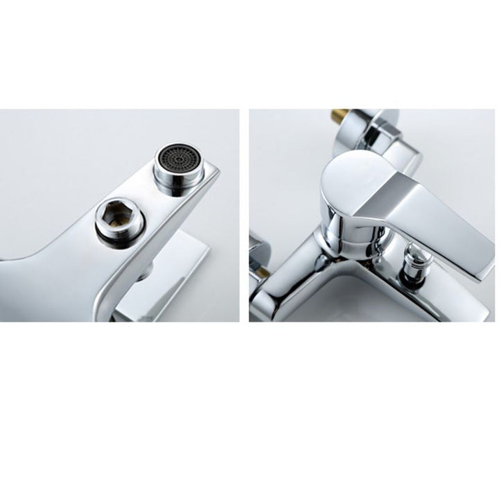 BowLift | Modern Silver Faucet Copper with 1-Handle 2-Hole Bathroom Faucet