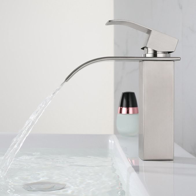 BowLift | Industrial Faucets Faucet Stainless Steel Lever Handles Waterfall Spout Bathroom Faucet