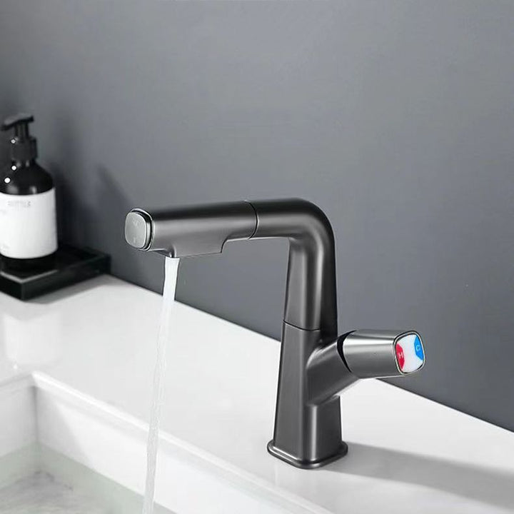 BowLift | Brass Contemporary Sink Faucet Pull-Out Round Bathroom Faucet