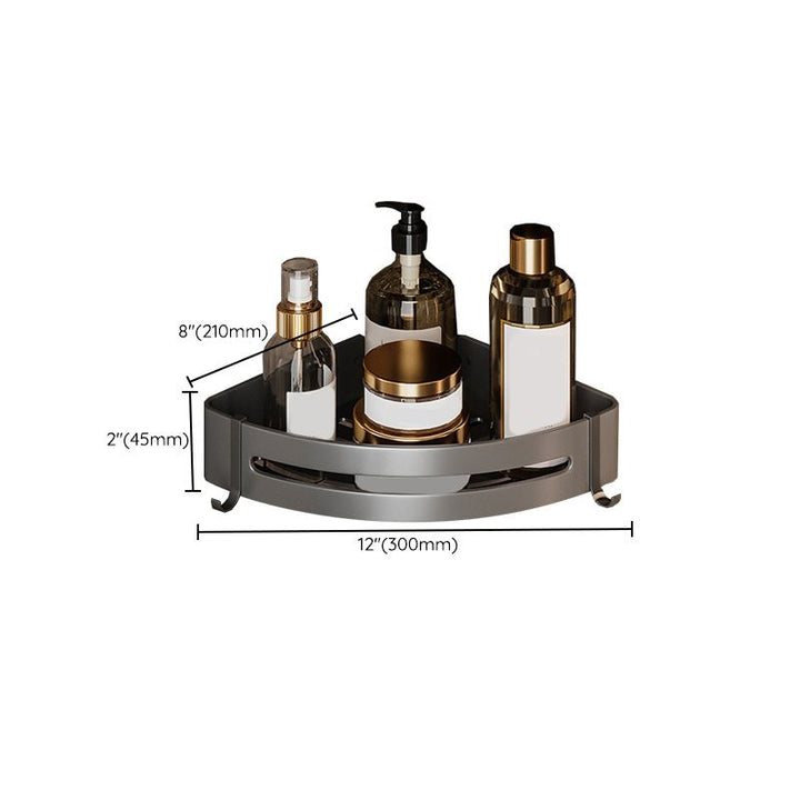 BowLift | Gray Aluminum Bathroom Accessory Set Contemporary Bathroom Shelf