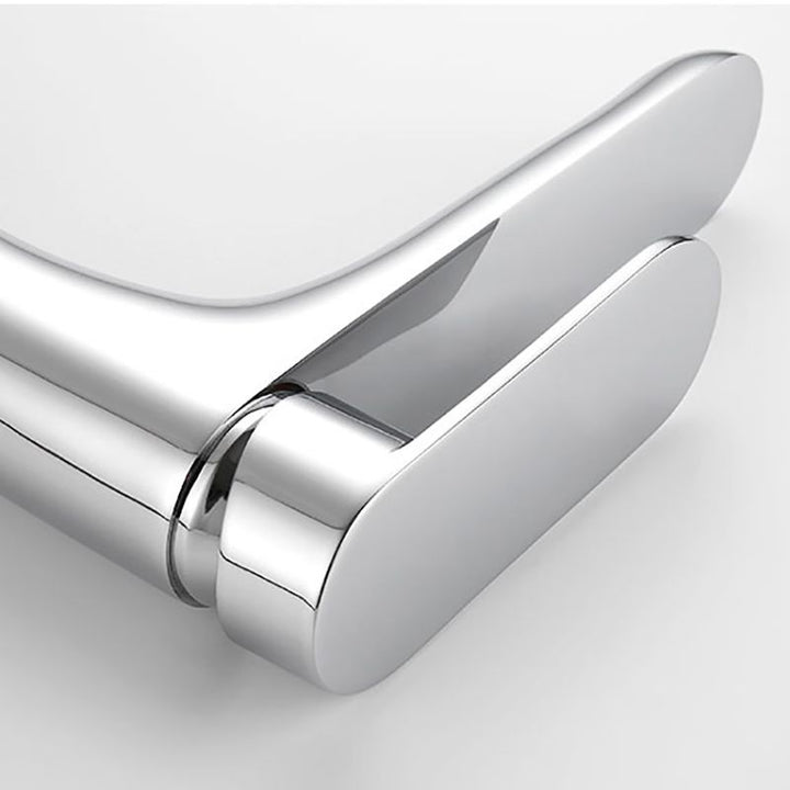 BowLift | Modern Brass Bathroom Sink Faucet Round Lever Handles Sink Faucet