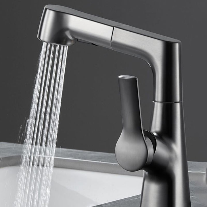 BowLift | Modern 1-Lever Sink Faucet Round Basin Faucet Brass