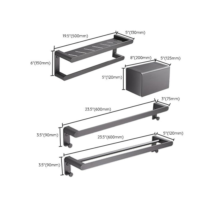 BowLift | Modern Gray Bathroom Accessory As a Single Piece or As a Set Made of Metal