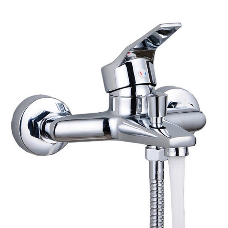 BowLift | Modern Silver Bathtub Spout Single-Hole and Two-Hole Installation Faucet