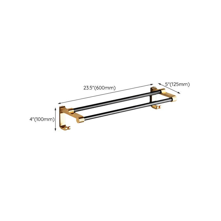 BowLift | Modernism Bathroom Accessories Hardware Set Black & Gold Bathroom Shelf/Towel Bar