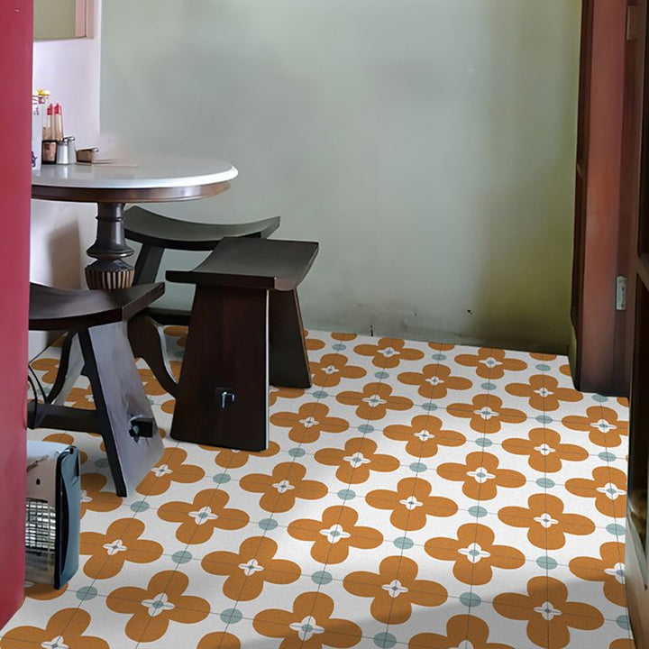 BowLift | Square Inner Layer Vinyl Flooring Floral Pattern Peel and Stick Waterproof Vinyl Flooring