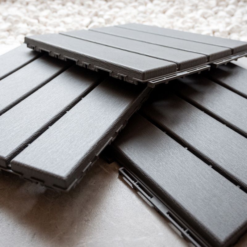 BowLift | Contemporary square wooden tile smooth brown engineered wood for patio garden