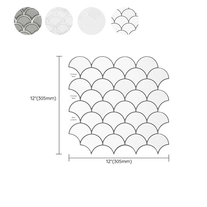 BowLift | Fish scale Peel & Stick field tile square plastic Peel & Stick mosaic tile