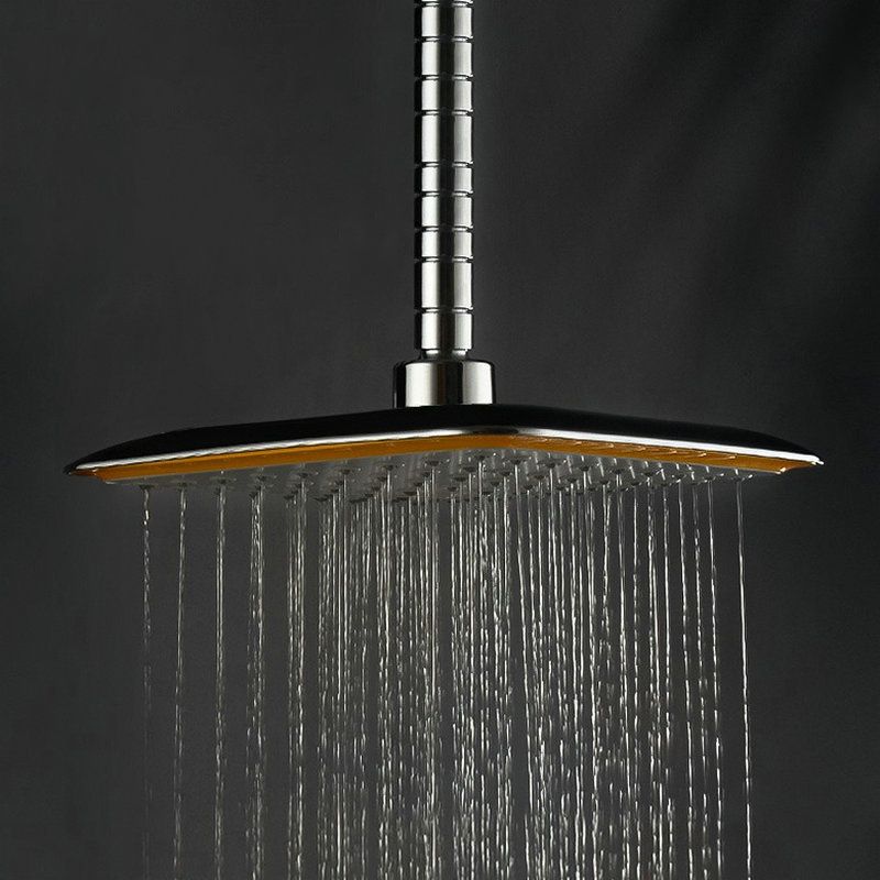BowLift | Modern Square Shower Head Combo Chrome Rainfall Shower Head
