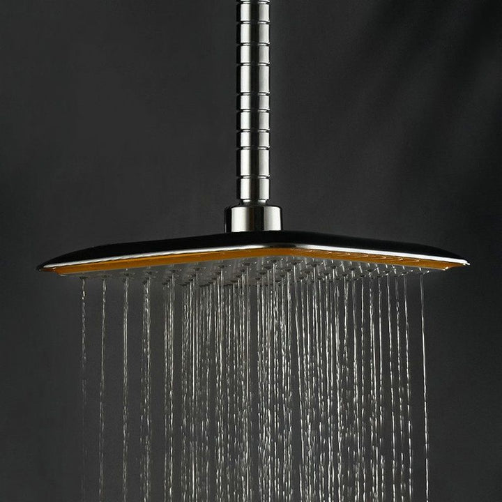 BowLift | Modern Square Shower Head Combo Chrome Rainfall Shower Head