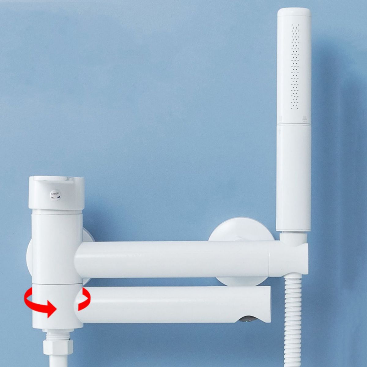 BowLift | Metal Modern Bathroom Faucet White Single Handle Bathtub Fill Valve Trim