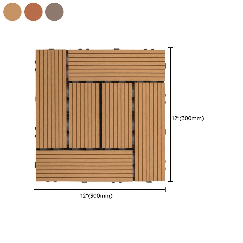 BowLift | Square Click Patio Floor Tiles Stripe Pattern Tile Set Floorboard