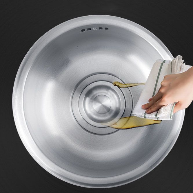 BowLift | Round Stainless Steel Kitchen Sink with Drain Assembly Built-in Sink
