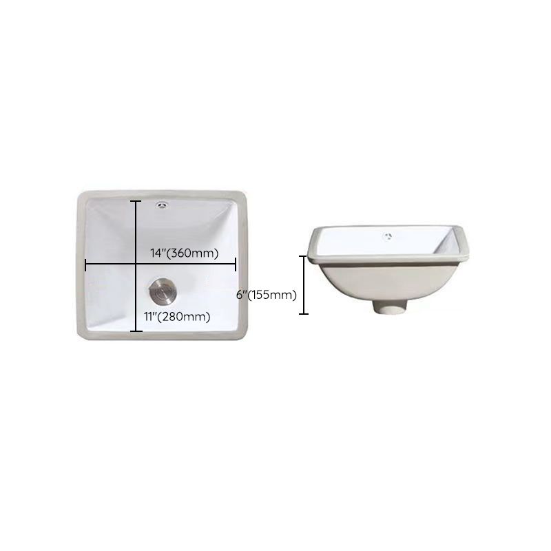 BowLift | Modern Under-Mount Sink Oval Porcelain with Pop-Up Drain Sink