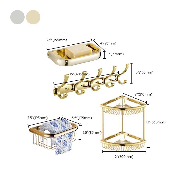 BowLift | Chrome/Gold Bathroom Accessory Set Modern Metal Bathroom Hardware Set