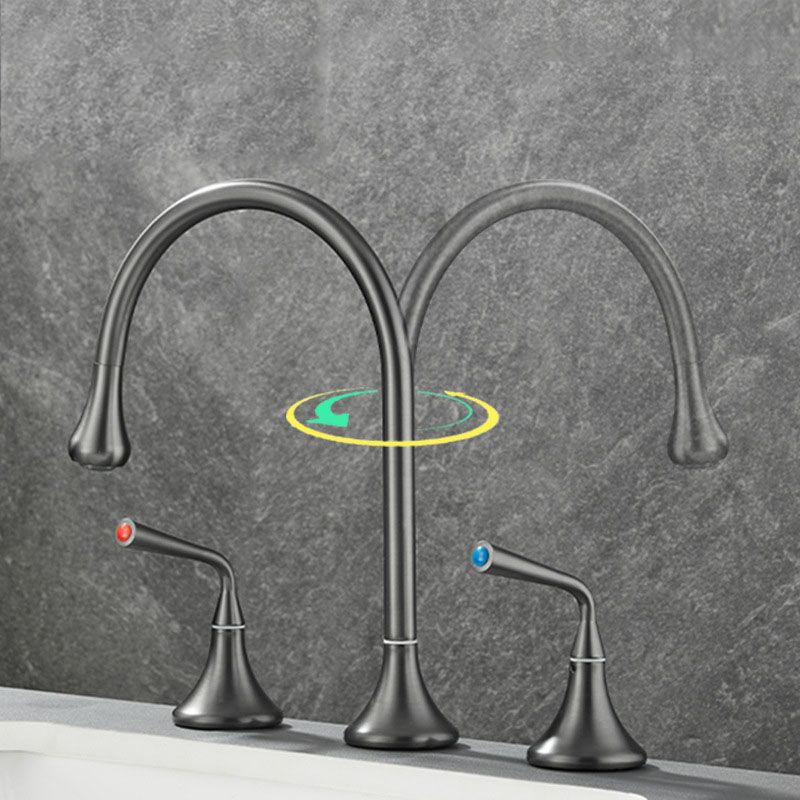 BowLift | Double Handle Tub Spout Deck Mounted High Arc Brass Modern Roman Tub Spout