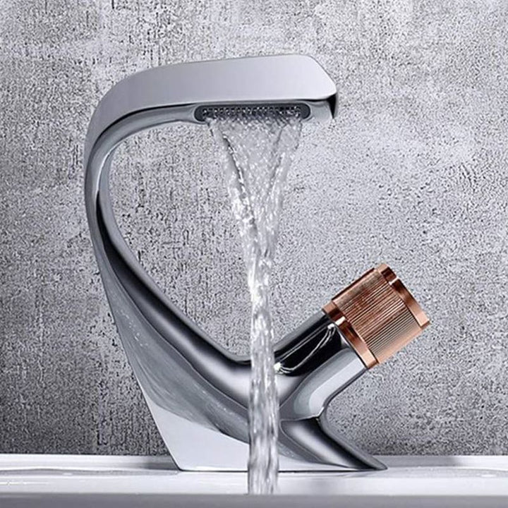 BowLift | Contemporary Container Copper Brass Knob Handle Low Arch Container Faucet