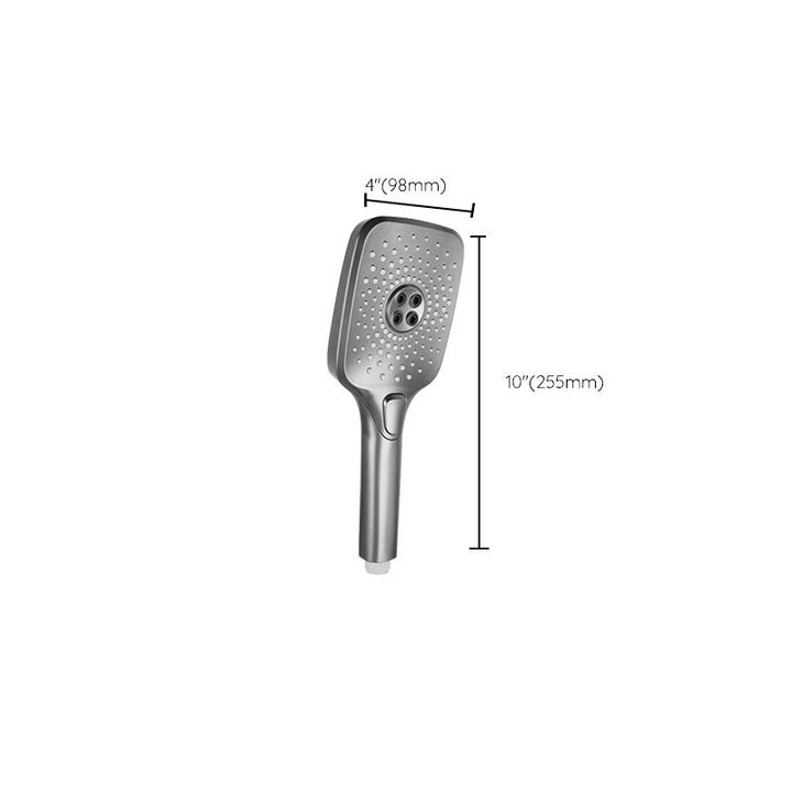 BowLift | Modern Gray Shower Head Combo Standard Spray Pattern Rectangular Large Shower Head
