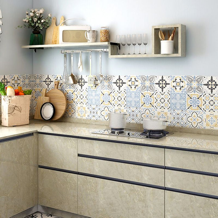 BowLift | Classic Kitchen Back Wall Tiles Plaid Pattern Self-Adhesive Back Wall Tiles