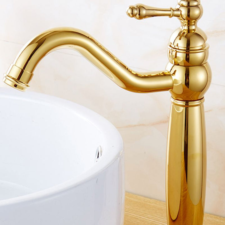 BowLift | Glam Vessel Faucet Swivel Spout Lever Handle Sink Faucet