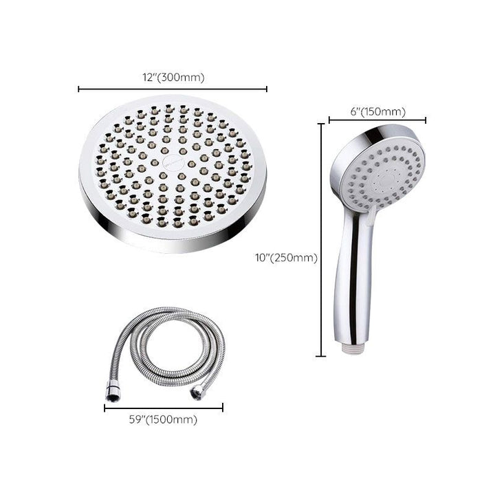 BowLift | Modern Standard Shower Set Double Round Metal Adjustable Spray Pattern Shower Head