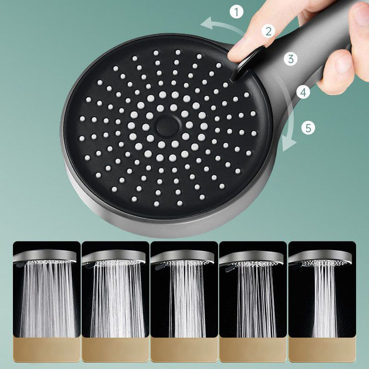 BowLift | Plastic Handheld Shower Head Round Handheld Showerhead with Self-Cleaning