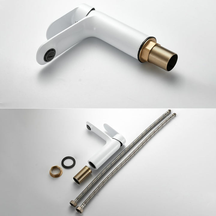 BowLift | Bathroom Sink Faucet Lever Handle Brass Monochrome Bathroom Faucet