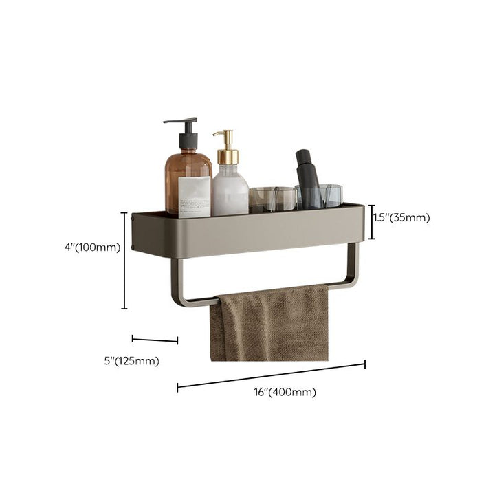 BowLift | Contemporary Aluminum Bathroom Accessory Set Gray Bath Shelf
