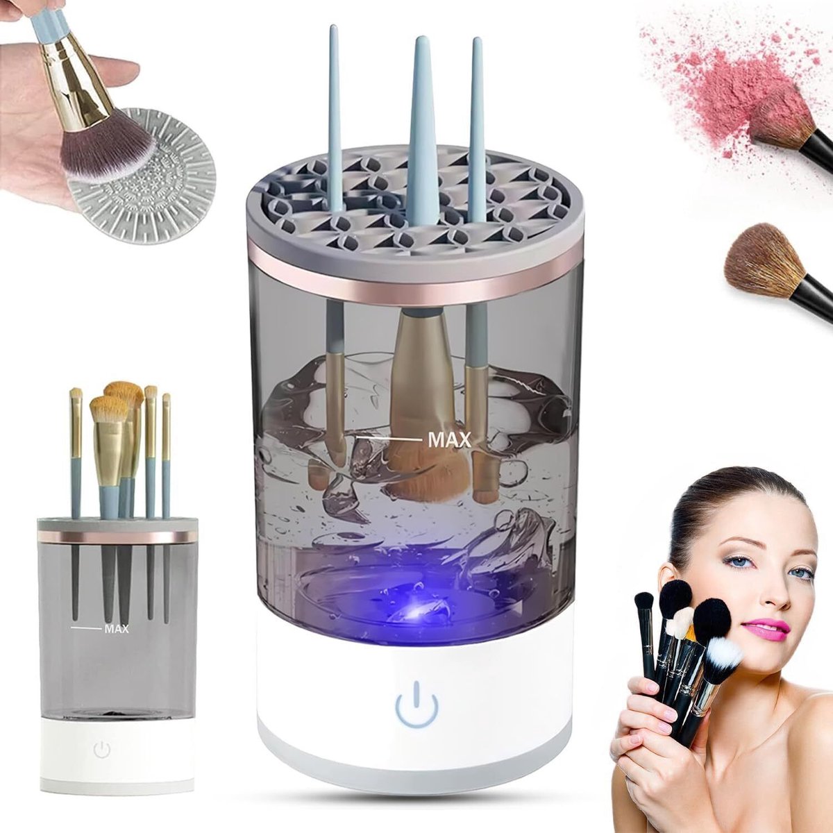BowLift | CleanEase Automatic Makeup Brush Cleaner – 3-in-1 Portable & Rechargeable