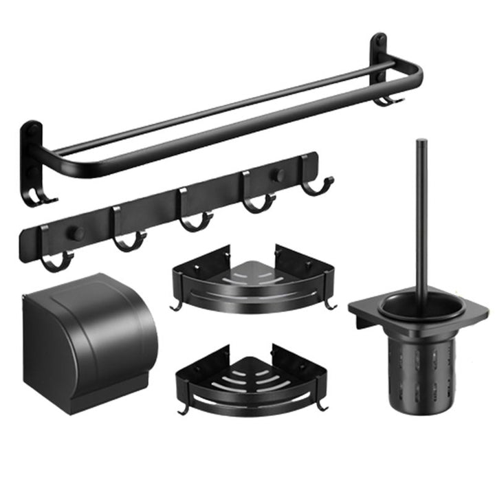 BowLift | Modern Black Bathroom Accessory Set Paper Holder Towel Bar Bathroom Fixtures Set
