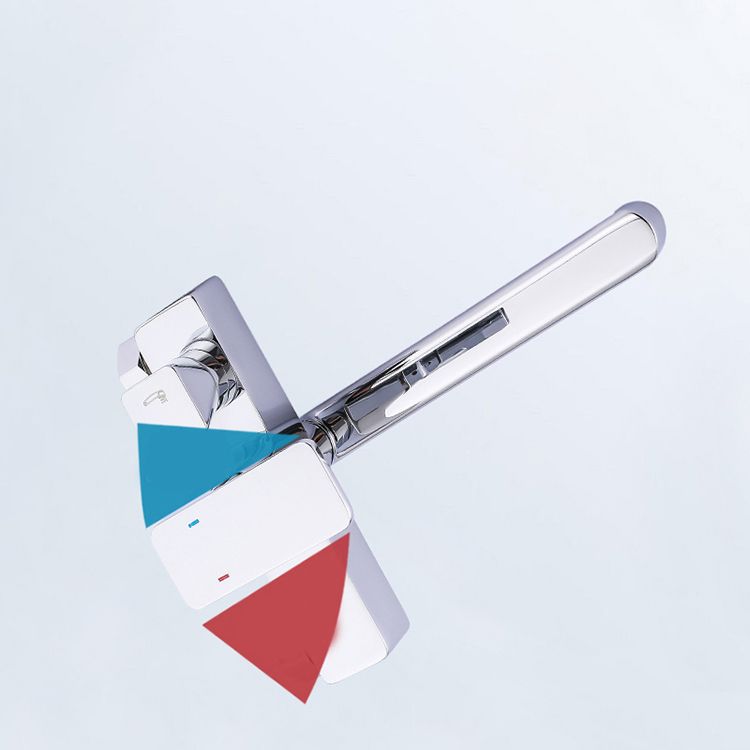 BowLift | Chrome polished bathroom faucet wall-mounted with swivel spout and hand shower