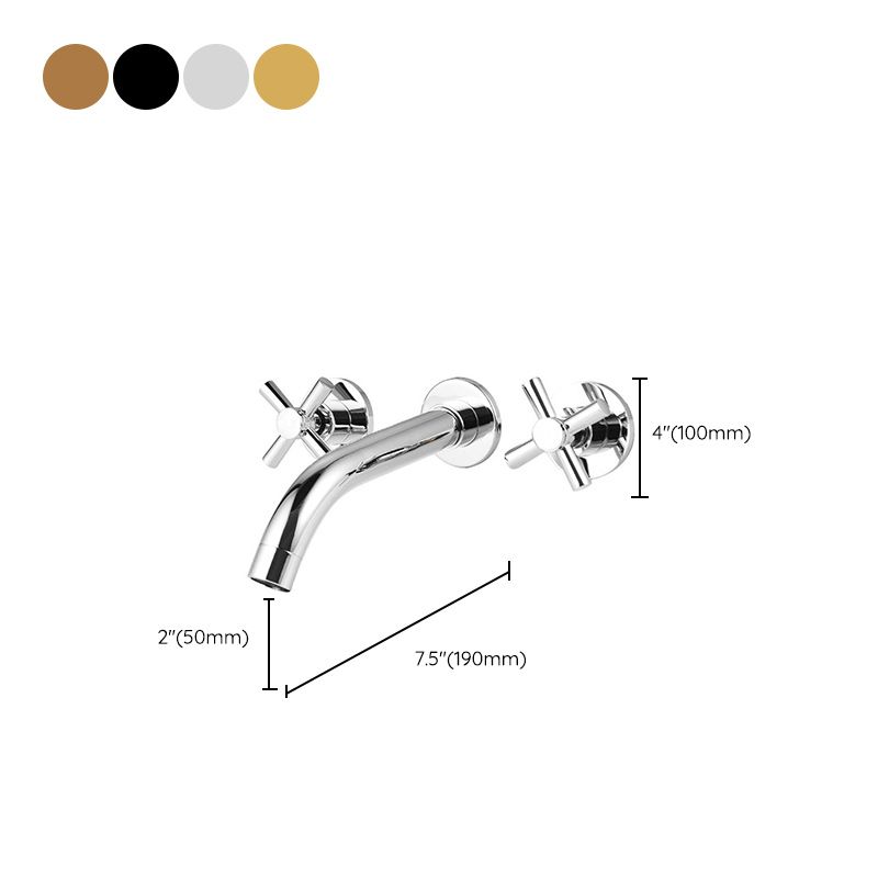 BowLift | Modern Cross Handle Faucet Monochrome Wall Mounted Bathroom Faucet
