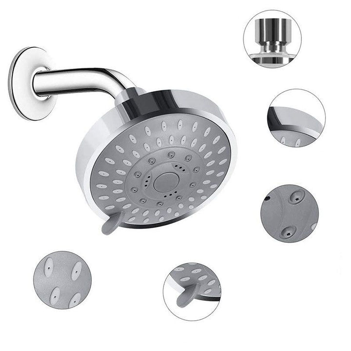 BowLift | Modern Shower Head Self-Cleaning Standard Round Shower Heads in Silver