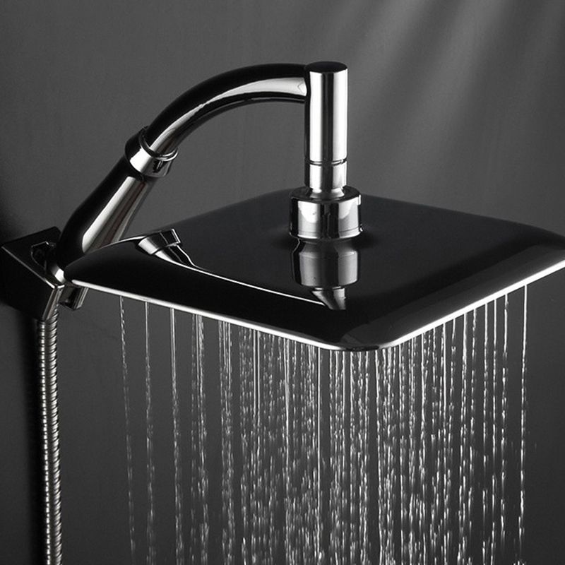 BowLift | Modern Square Showerhead Combo Chrome Rainfall Showerhead