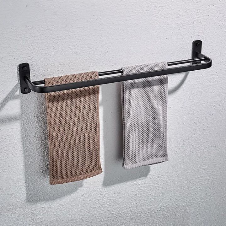 BowLift | Modern black bathroom accessory set towel holder bathroom shelf bathroom faucet set