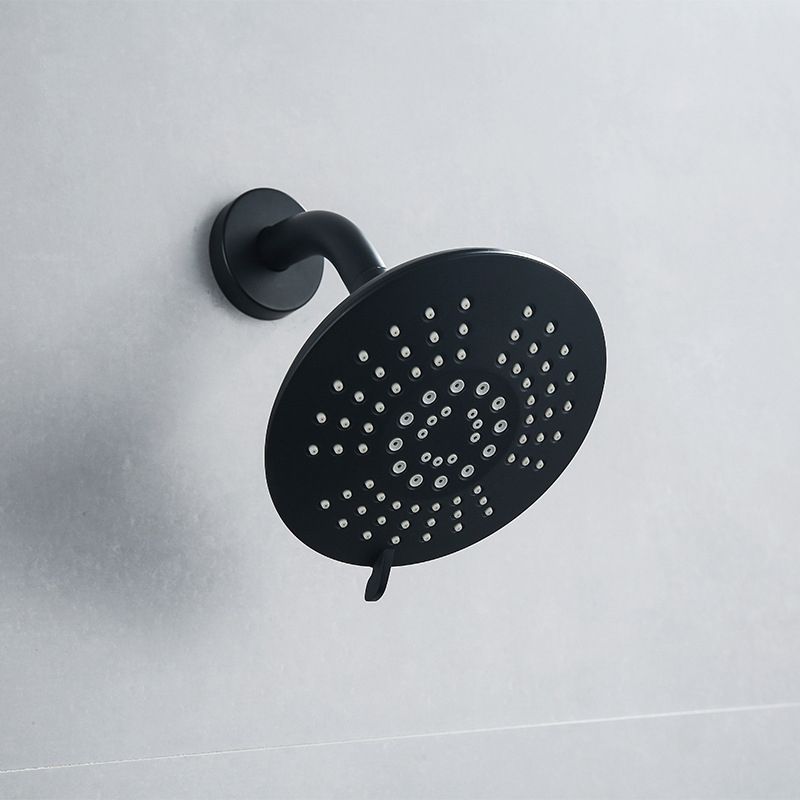 BowLift | Round Fixed Shower Head Matte Black 5 Spray Patterns Wall Mounted Shower Head