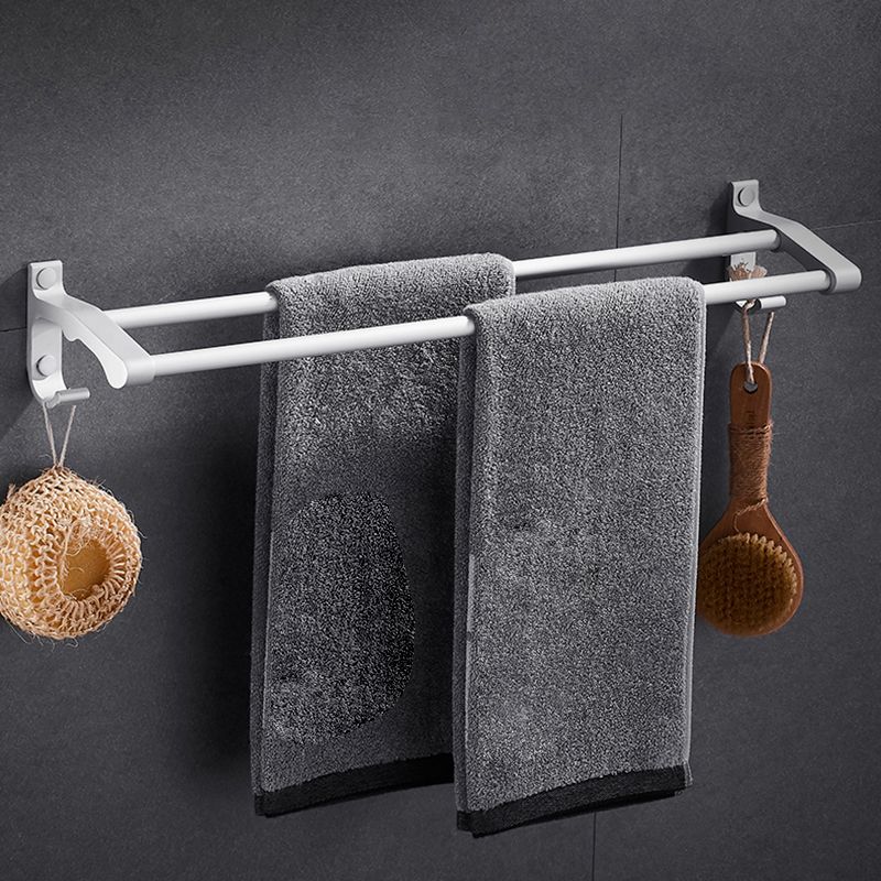 BowLift | Contemporary silver metal bathroom accessory set with towel rack