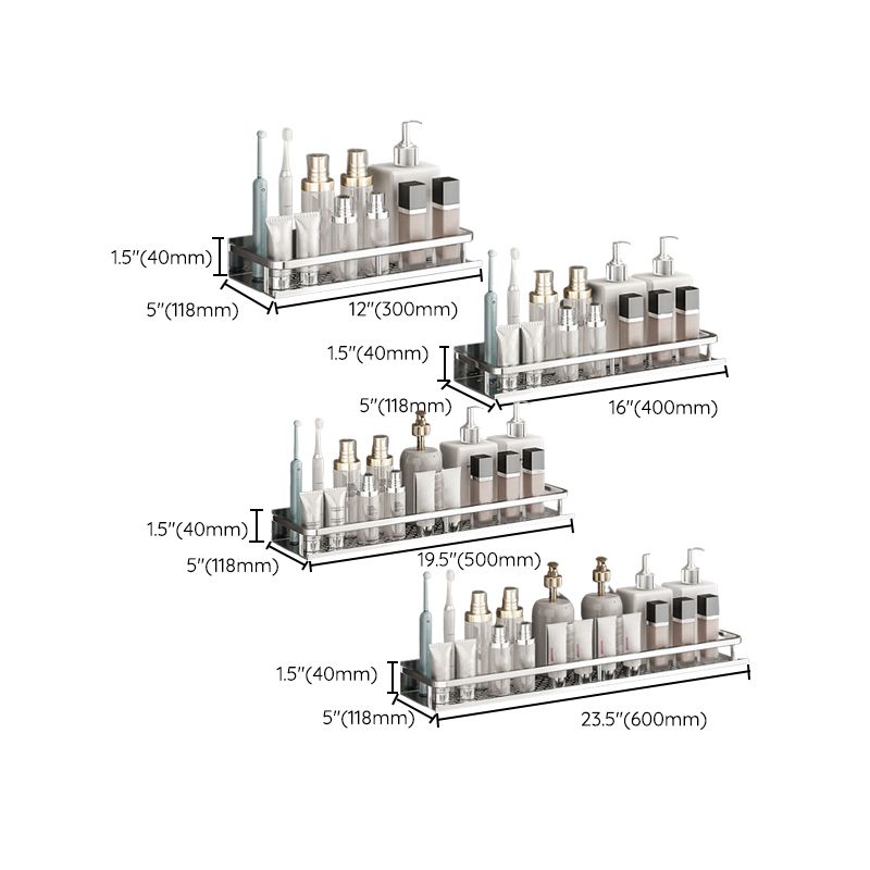 BowLift | Silver Bathroom Accessory Set Metal 1/2/3 - Piece Bathroom Shelf