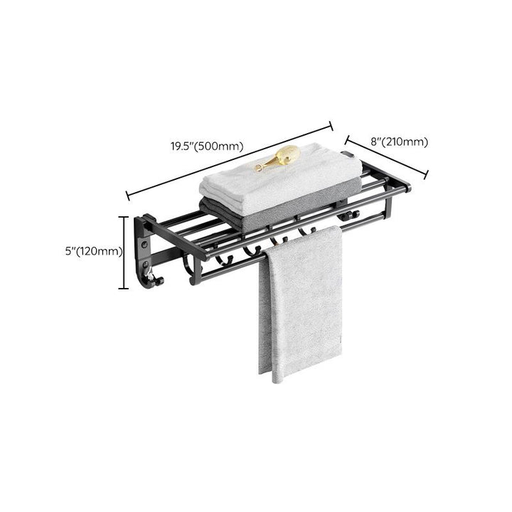 BowLift | Modern Aluminum Bathroom Accessory Set Matte Black Bathroom Shelf/Towel Holder/Paper Holder