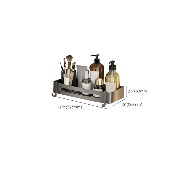 BowLift | Gray contemporary bathroom accessory set Bathroom shelf/towel holder & bathrobe hook incl.