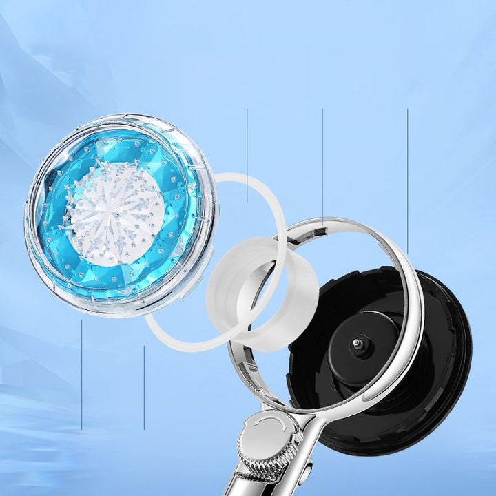 BowLift | Contemporary Handheld Showerhead Round Filter Ball Spray Head With Digital Display