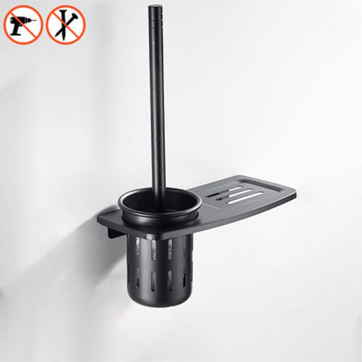 BowLift | Modern Classic Bathroom Hardware Set Matte Black Bathrobe/Towel Bar & Bathroom Shelf