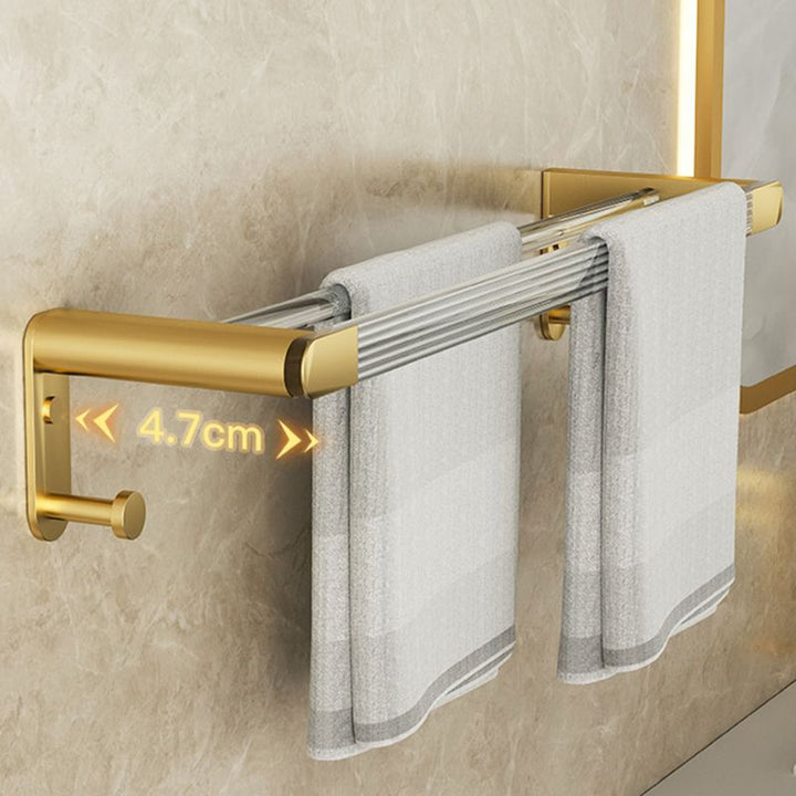 BowLift | Modern Bathroom Accessory Set made of Gold Metal and Acrylic Bath Accessory Set