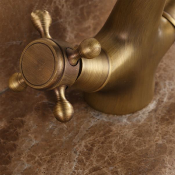 BowLift | Button Handle Widespread Bathroom Faucet Industrial Sink Faucet