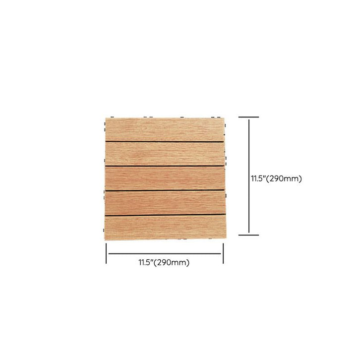 BowLift | Teak-Finish 5-Slat Square Wooden Floor Tiles Connection Garden Tiles