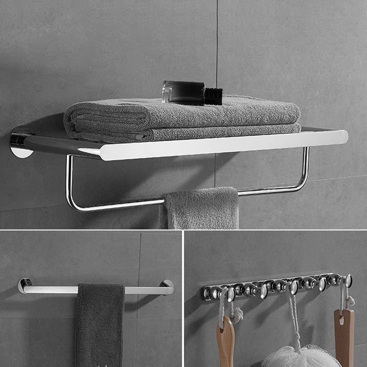 BowLift | Modern Bathroom Accessory Hardware Set Silver Bathroom Hardware Set