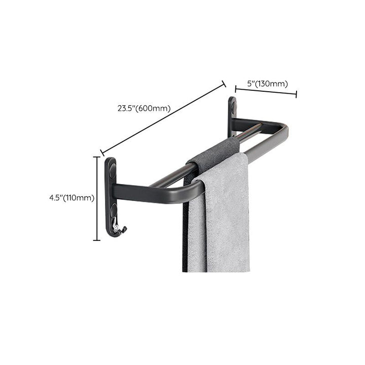 BowLift | Modern Aluminum Bathroom Accessory Set Matte Black Bathroom Shelf/Towel Holder/Paper Holder